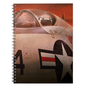 Plane - Pilot - Airforce - Go get em Tiger Spiral Notebook