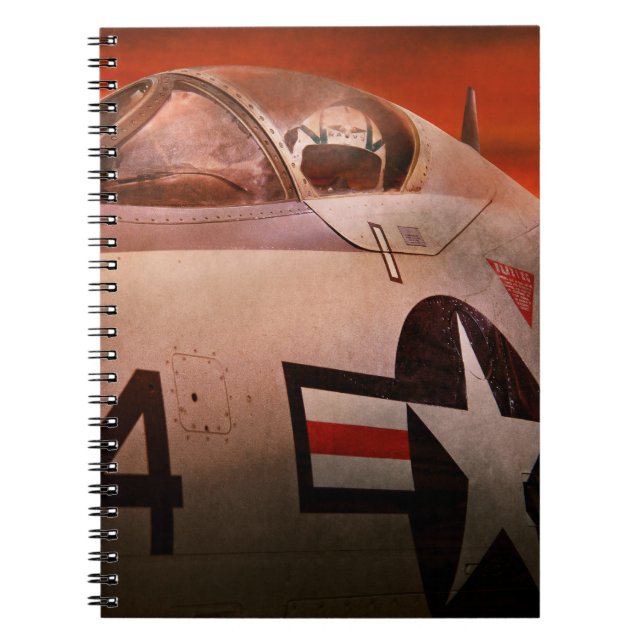 Plane - Pilot - Airforce - Go get em Tiger Spiral Notebook (Front)