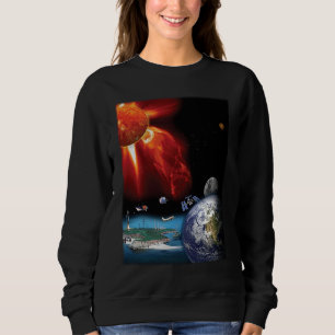 Plane  Planet  Outer Space Solar System Sweatshirt