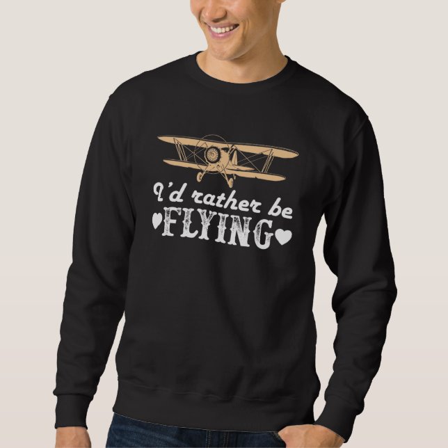 Plane Propeller Aeroplane Decorations Pilot Sungla Sweatshirt (Front)
