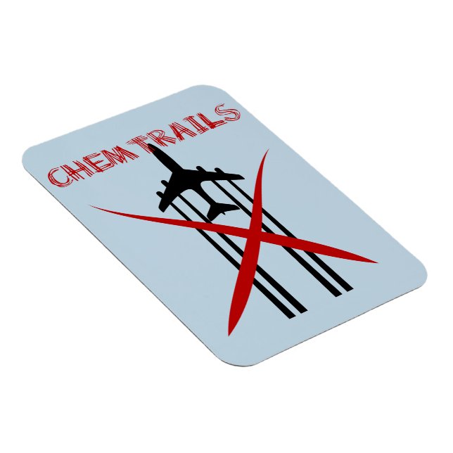Plane spraying chemtrails crossed out magnet (Right Side)