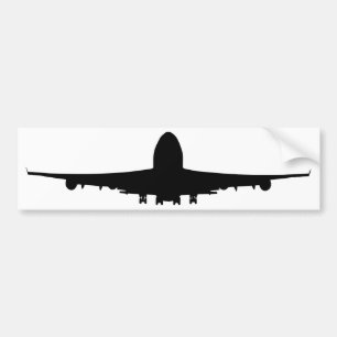 Plane Taking Off Silhouette Bumper Sticker