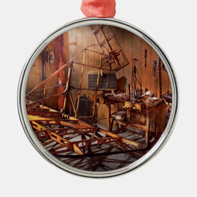 Plane - The dawn of aviation Metal Tree Decoration (Front)