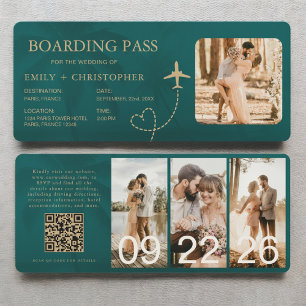 Plane Ticket Destination Boarding Pass QR Code