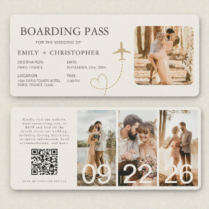 Plane Ticket Destination Wedding Boarding Pass