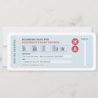 Plane ticket travel theme blue baby shower