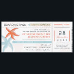 plane tickets boarding pass save the date design<br><div class="desc">modern boarding pass tickets for save the date with plane and sea stars.</div>
