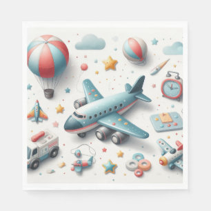Plane toy boy napkin