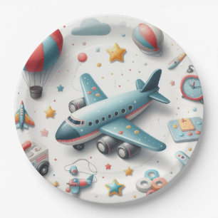 Plane toy boy  paper plate