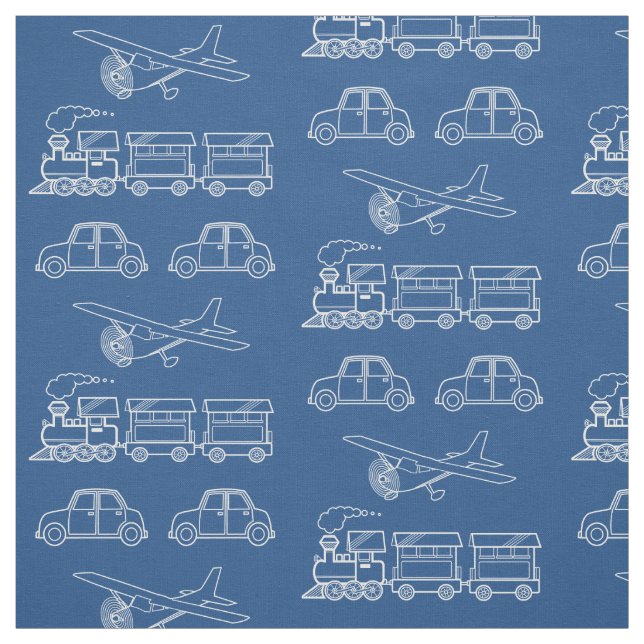 Plane, Train and Car Design ~ editable background Fabric (Swatch)