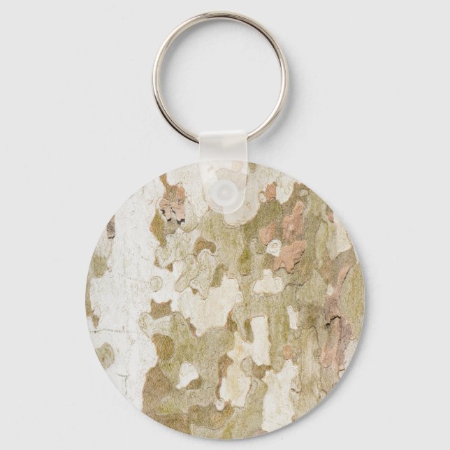 Plane tree camouflage looks bark pattern key ring (Front)