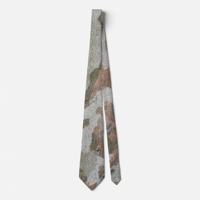 Plane tree camouflage looks bark pattern neck tie (Front)