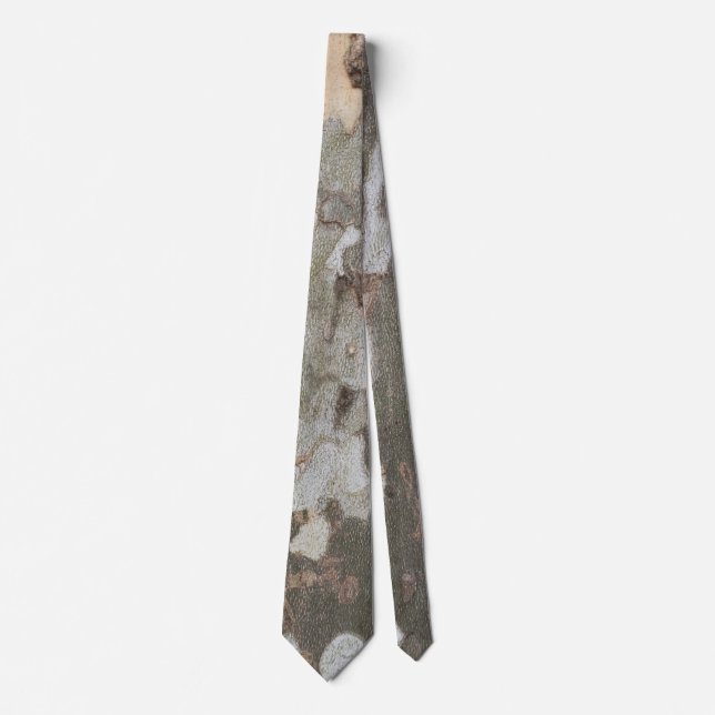Plane tree camouflage looks bark pattern neck tie (Front)