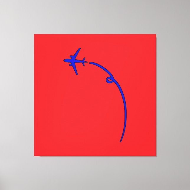 Plane With Air Trail Red   Canvas Print (Front)