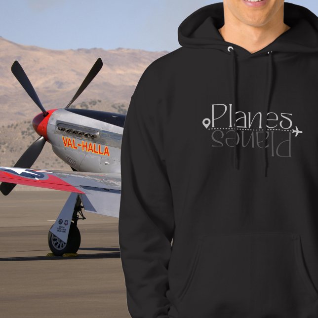 Planes Typography & Aeroplane, Birthday, Minimalis Hoodie (Creator Uploaded)