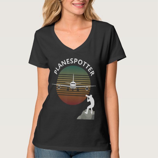 Planespotter Pilot Aircraft Watching Airline 1 T-Shirt (Front)