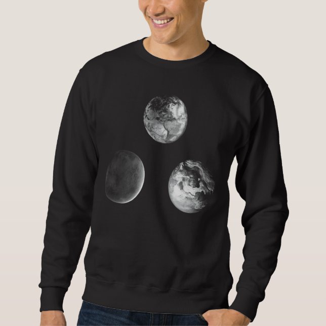 Planet Aesthetic Minimal Solar System Power Univer Sweatshirt (Front)