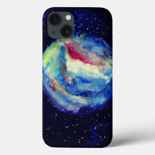 Planet Case, Watercolor Cosmos Art iPhone 13 Case