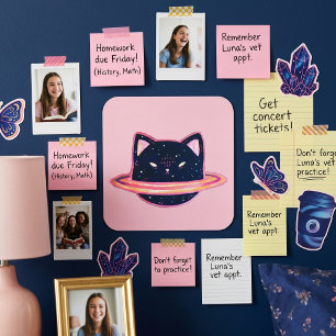 Planet Cat Square Sticker