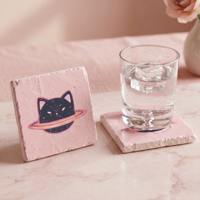 Planet Cat Stone Coaster (Creator Uploaded)