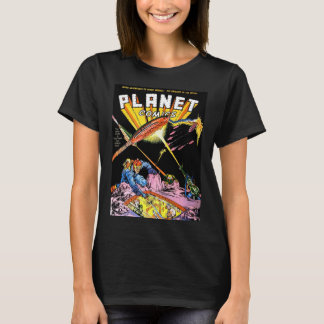 Planet Comics Laser Attack Vintage Comics Black T-Shirt