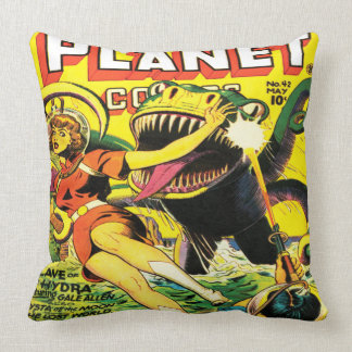 PLANET COMICS SCI FI ART ILLUSTRATION CUSHION