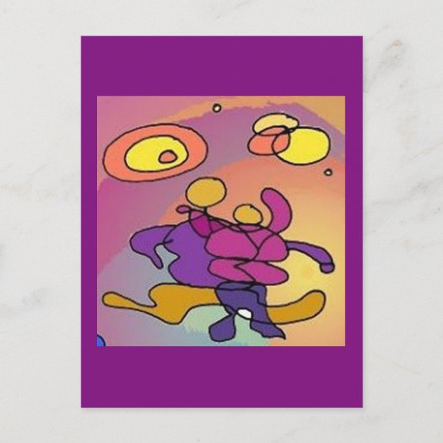 Planet Dancers Abstract Art Postcard (Front)