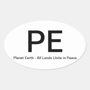 Planet Earth - All Lands Unite in Peace Oval Sticker