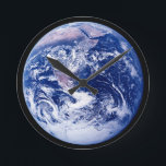 Planet Earth Amazing Space Picture Round Clock<br><div class="desc">For an "Out of This World" experience,  add this stunning Earth photograph to your favourite piece. Perfect for every space man ,  and woman,  out there!</div>