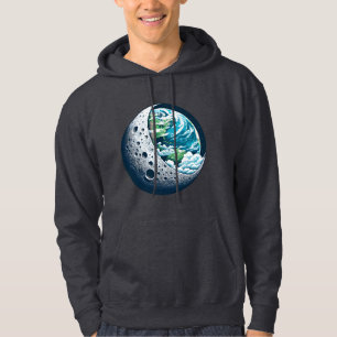 Planet Earth and Its Moon: Celestial Wonder Hoodie