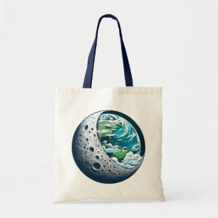 Planet Earth and Its Moon: Celestial Wonder Tote Bag