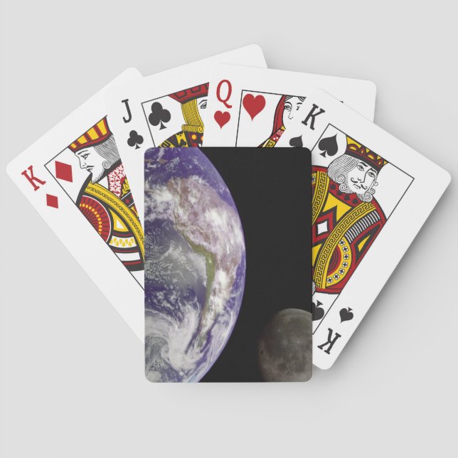 Planet Earth and Moon Playing Cards (Back)