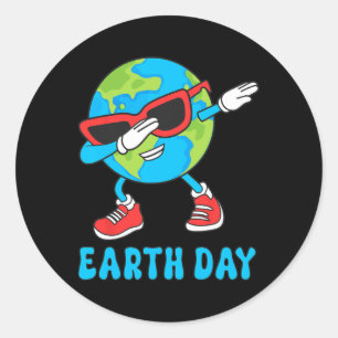 Planet Earth Birthday Day Dab Groovy Dabbing Boys  Classic Round Sticker