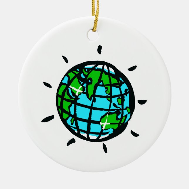 Planet EARTH - Celebrate our planet - Ceramic Tree Decoration (Front)