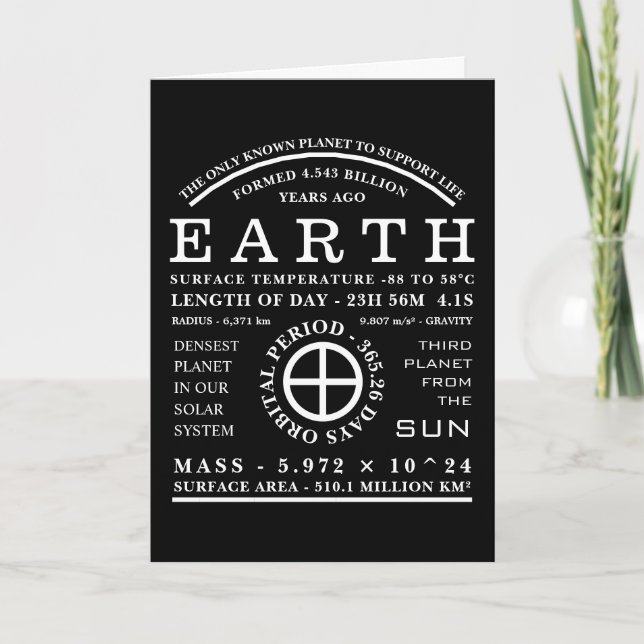 Planet Earth Detailed Astronomy Symbol Card (Front)