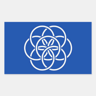 Planet earth flag rectangular sticker