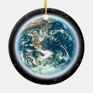 Planet Earth from Outer Space Ceramic Tree Decoration