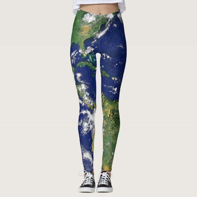 PLANET EARTH FROM SPACE Leggings (America) (Front)