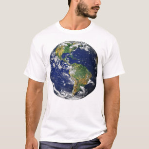 PLANET EARTH FROM SPACE Mens White T-Shirt