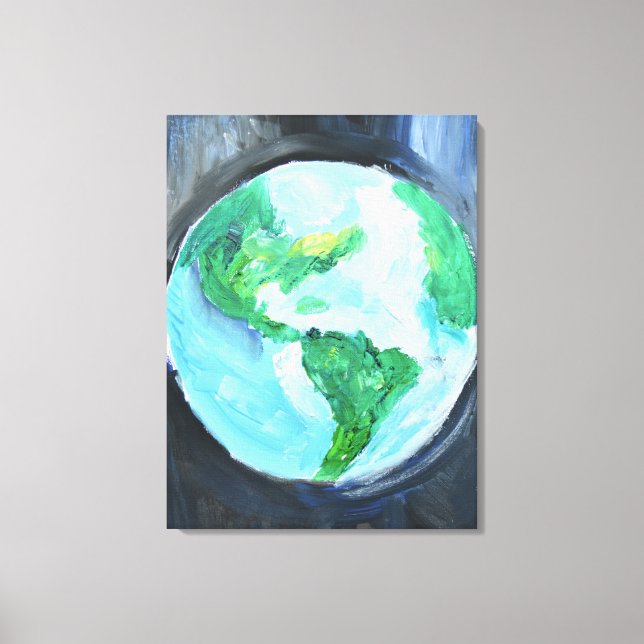 Planet Earth Globe Abstract Canvas Print (Front)