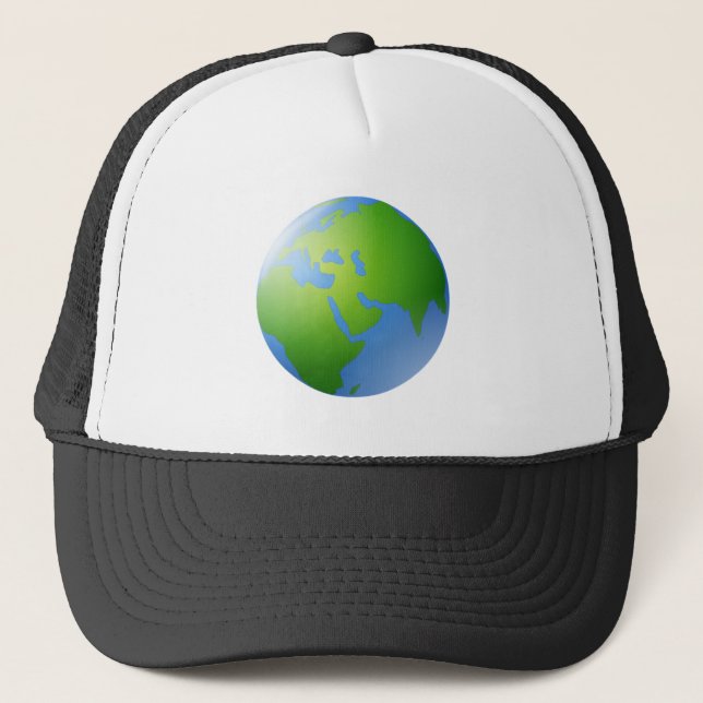 Planet Earth Globe Trucker Hat (Front)