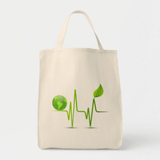 PLANET EARTH HEART MONITOR TOTE BAG