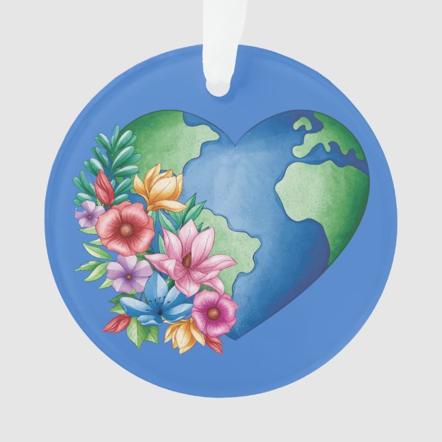 Planet Earth Heart Ornament (Front)