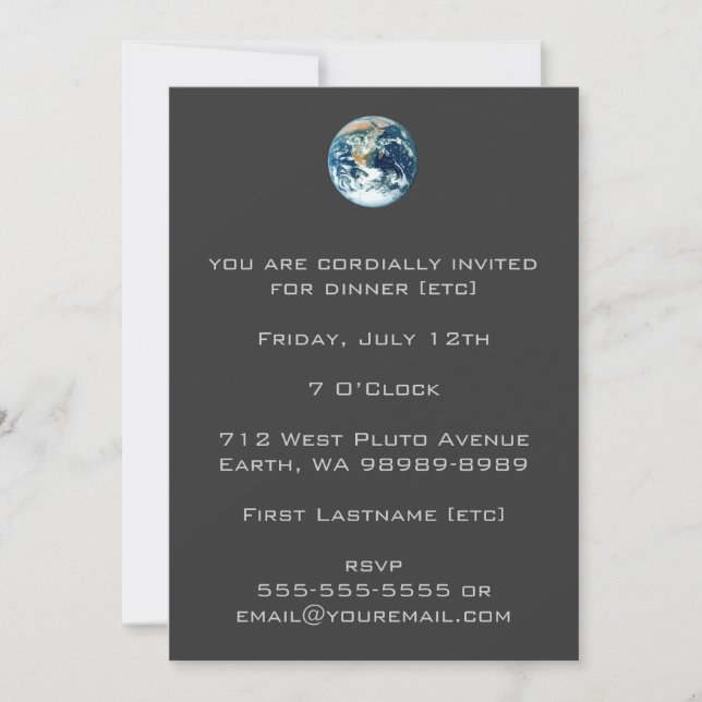 Planet Earth Invitation (Front)