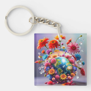 Planet Earth Key Ring