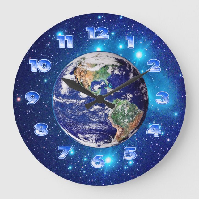 Planet Earth Large Clock (Front)