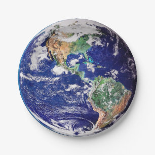 Planet Earth Paper Plate