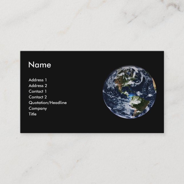 Planet Earth Profile Card (Front)