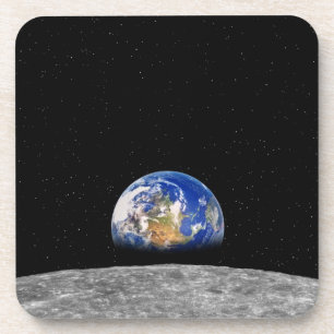 Planet earth rising over Moon Coaster
