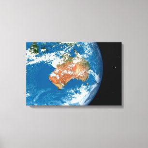 Planet Earth Showing Clouds Over Australia. Canvas Print